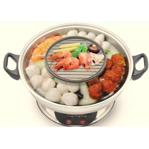 2 in 1 fondue set with removable non-stick coating grill
