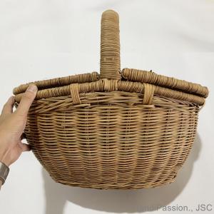 Wicker Basket, Rattan Woven Basket, Picnic Basket, Handmade