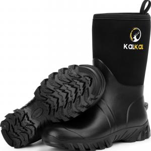 Kalkal Mid Calf Waterproof Rain Boots For Farm