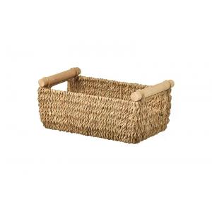 Seagrass Woven Storage Basket With Wooden Handles