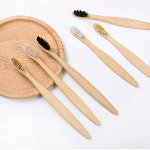 Round tail flat bamboo toothbrush