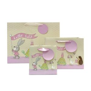 Light purple cute cartoon rabbit gift bag handbag custom 