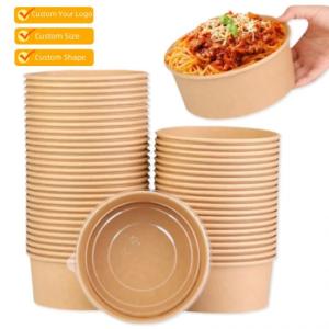 Wholesale Custom Kraft Takeout Boxes Disposable Food Contain