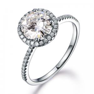 6.5mm Round Cut 1ctw Moissanite and Diamond Engage