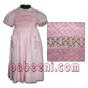 Pink geo smocked dresses - DR 654