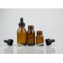 AMBER GLASS SYRUP BOTTLES