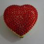 Red Crystal Heart Compact Mirror 